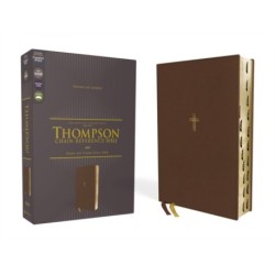NASB, Thompson Chain-Reference Bible, Leathersoft, Brown, 1995 Text, Red Letter, Thumb Indexed, Comfort Print