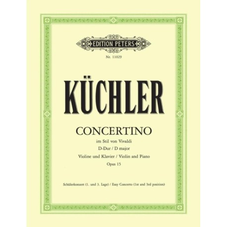 Concertino in the Style of Vivaldi Op. 15 for Violin and Piano: Easy Concerto, 1st and 3rd Position