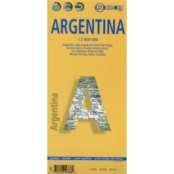 Argentina, Argentinien, Borch Map: Argentina, Isla Grande de Tierra del Fuego, Buenos Aires, Greater Buenos Aires, Los Glaciares National Park, Monte Fitz Roy, Salta, Cordoba