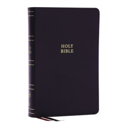 NKJV, Single-Column Reference Bible, Verse-by-verse, Black Bonded Leather, Red Letter, Comfort Print