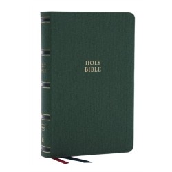 NKJV, Single-Column Reference Bible, Verse-by-verse, Green Leathersoft, Red Letter, Comfort Print (Thumb Indexed)