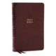NKJV, Single-Column Reference Bible, Verse-by-verse, Brown Leathersoft, Red Letter, Comfort Print (Thumb Indexed)