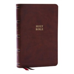 NKJV, Single-Column Reference Bible, Verse-by-verse, Brown Leathersoft, Red Letter, Comfort Print