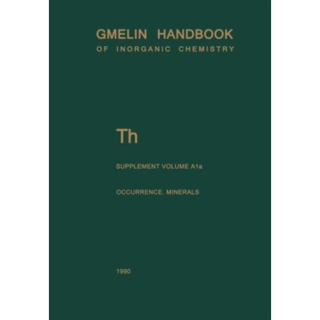 Th Thorium: Natural Occurrence. Minerals (Excluding Silicates)