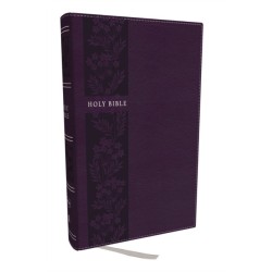 NKJV Personal Size Large Print Bible with 43,000 Cross References, Purple Leathersoft, Red Letter, Comfort Print (Thumb Indexed)