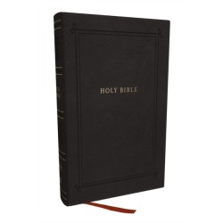 NKJV Personal Size Large Print Bible with 43,000 Cross References, Black Leathersoft, Red Letter, Comfort Print (Thumb Indexed)