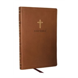 NKJV Holy Bible, Ultra Thinline, Brown Leathersoft, Red Letter, Comfort Print