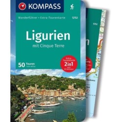 Ligurien mit Cinque Terre, Kompass Wanderführer + Extra-Tourenkarte 5752