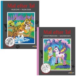 Mal efter Tal malebøger - Vilde Dyr & Eventyrskoven - 2 stk.