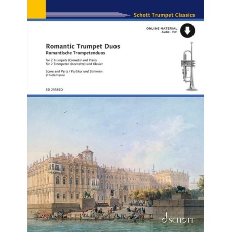 Romantic Trumpet Duos: 2 trumpets (cornets) in Bb and piano. Score and parts.