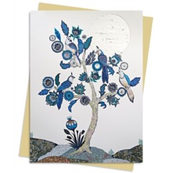 Alexandra Milton: Silver Tree of life with Four White-throated Magpies Greeting Card Pack: Pack of 6