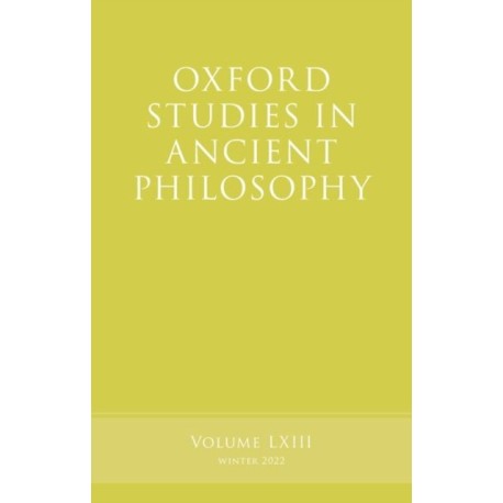 Oxford Studies in Ancient Philosophy, Volume 63