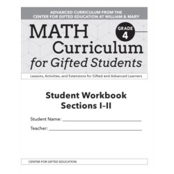 Math Curriculum for Gifted Students: Lessons, Activities, and Extensions for Gifted and Advanced Learners, Student Workbooks, Sections I-II (Set of 5): Grade 4