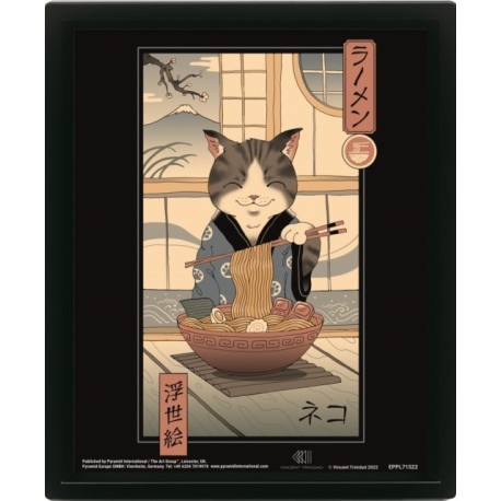 Vincent Trinidad (Neko Ramen Ukiyo-E) Framed 3D