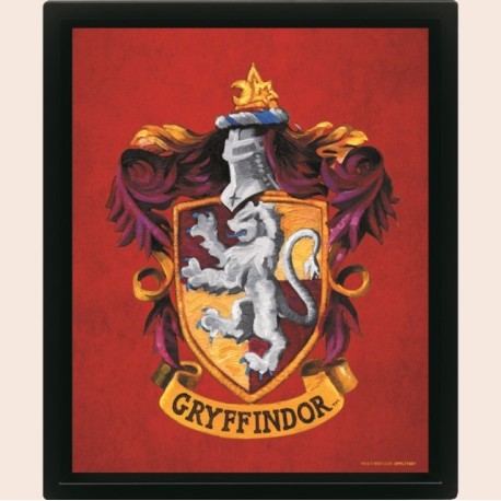 Harry Potter (Colourful Crest Gryffindor) 3D Lenticular Poster (Framed)