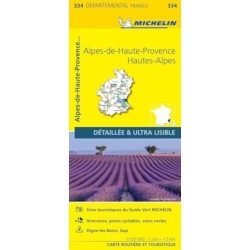 Alpes-de-Haute-Provence, Hautes-Alpes - Michelin Local Map 334: Map