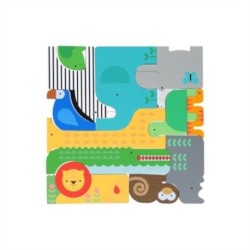 Wooden Puzzle + Play: Shaped Safari Animals