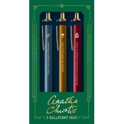 Agatha Christie Pen Set: 3 Ballpoint Pens