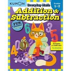 Kumon Everyday Math: Addition & Subtraction-Fun Activities for Grades 1-2-Complete with Dice, Game Pieces, and Counting Tiles!
