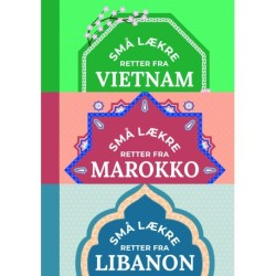 3 displays af 10 stk, Små lækre retter fra- Libanon, Marokko og Vietnam