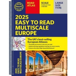 2025 Philip's Easy to Read Multiscale Road Atlas Europe