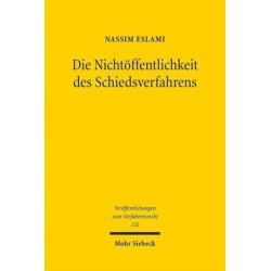 Die Nichtoffentlichkeit des Schiedsverfahrens