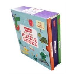 Baby’s First Puzzle Books: Set of Interactive Baby Books for Sensory Learning, 3 Play Time Board Books for Babies and Toddlers with Foam Puzzle, Mazes and More