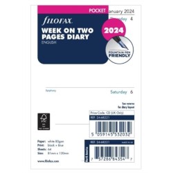 Filofax Pocket Week on two pages Diary 2024