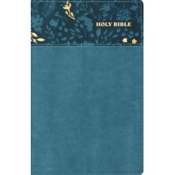 NASB, Personal Size Bible, Large Print, Leathersoft, Teal, Red Letter, 1995 Text, Thumb Indexed, Comfort Print