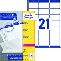 Avery L7160-100 Adresseetiketter 63,5x38,1mm QP+UG (2100)