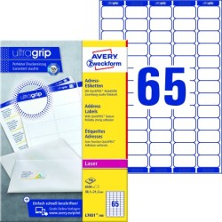 Avery L7651-100 Adresseetiketter 38,1x21,2mm QP+UG (6500)