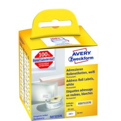 Avery adresseetiket på rulle 89x28mm (2x130)