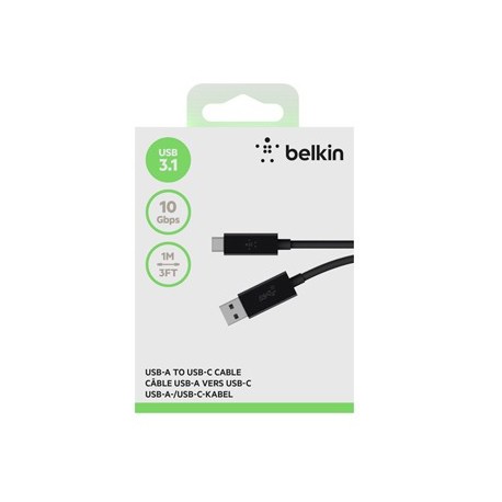 USB-C to USB-A 3.1 Cable, Black (1m)