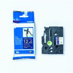 TZe-RN34 printer guld tekst på marineblåt bånd