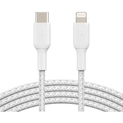 Belkin USB-C to Lightning Braided, White (1m)
