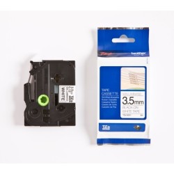 TZe tape 3,5mmx8m non laminated blck/wht