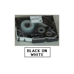 TZe tape 18mmx8m non laminated blck/wht