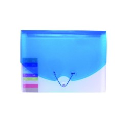 Harmonikamappe med 10 lommer transp./blå