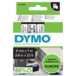 Tape D1 9mmx7m black/white