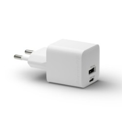Re-charge - Wall Charger GaN - USB-C+USB-A 30W+18W EU, White