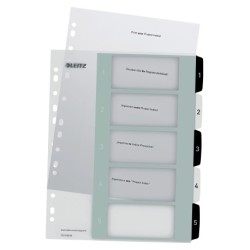 Register printbar PP A4+ 1-5 hvid/sort