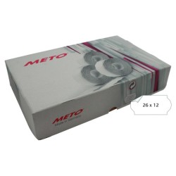 Meto etiket aftag 26x12 hvid (36rl/1500)