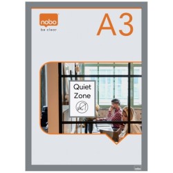 Inforamme magnetisk/selvklæb A3 sølv (2)