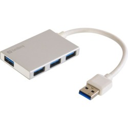 USB 3.0 Pocket Hub 4 Ports, Silver