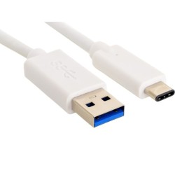 USB-C to USB-A 3.0 Cable, White (1m)