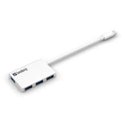 USB-C to 4 x USB 3.0 Pocket Hub, White