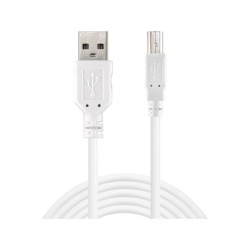 USB 2.0 A-B Cable, White (1.8m)