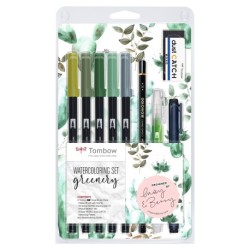 Tombow Marker ABT Dual Brush sæt Greenery (9)