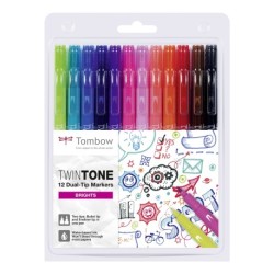 Tombow Marker TwinTone bright 0,3/0,8 (12)
