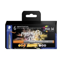 Brush pen Pigment Arts ass grå/karamel (6)